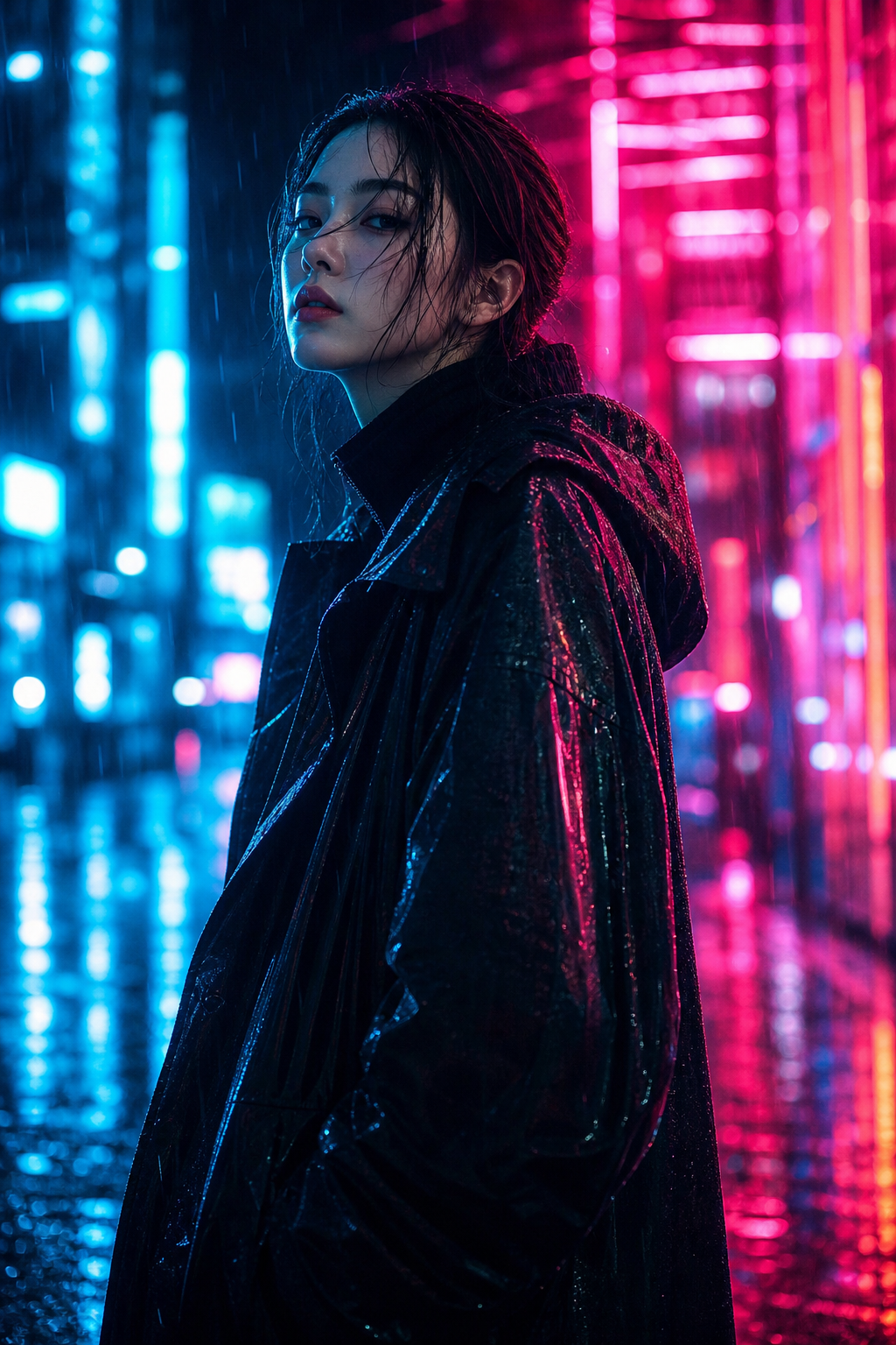 Cyberpunk 霓虹人像|遊戲科技視覺